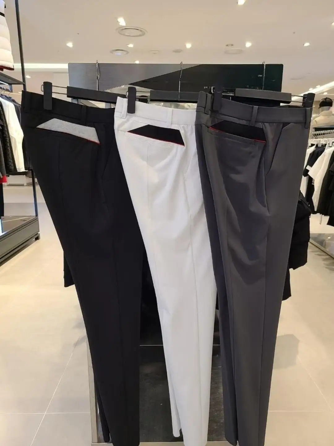 Men Summer High Waist Straight Golf Pants Quick Dry Breathable Versatile Outdoor Sports Casual Long Trousers