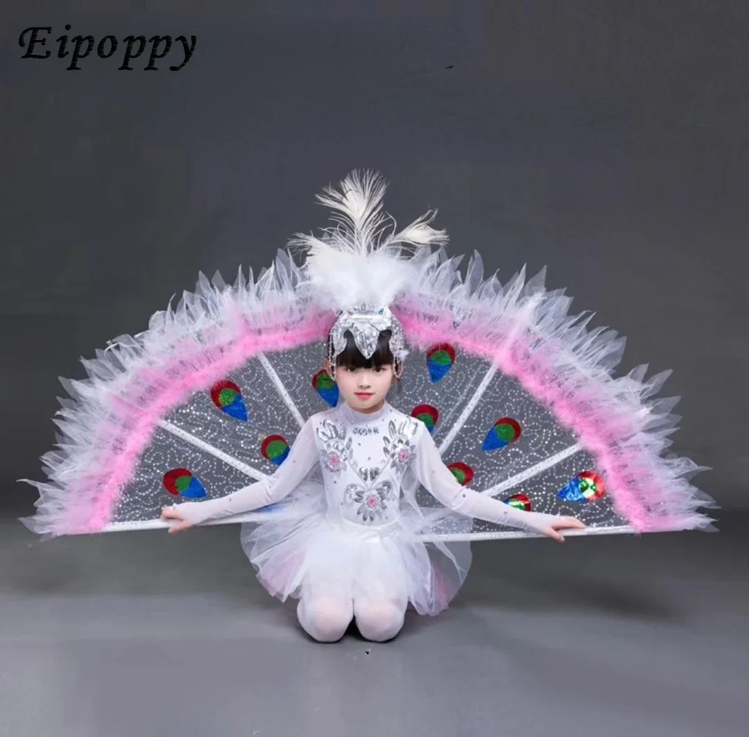 

Children's Costume Female Ethnic Dance Dai Peacock Dancing Dress Performance Wear