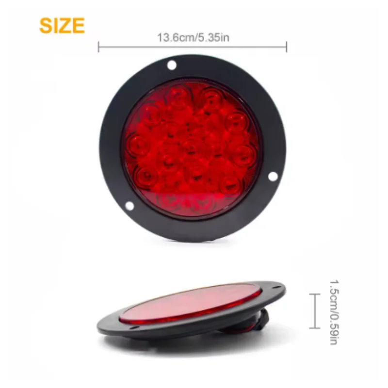 ISURE MARINE 16 LED 4 "مستدير الذيل ضوء دوران إشارة الفرامل وقف عكس ضوء مقطورة شاحنة ضوء 12 فولت 24 فولت