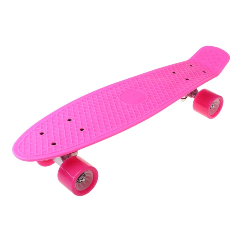 22-Zoll-Skateboard mit vier Rädern, Single-Warp-Kick-Skateboard, Aluminiumhalterung für Anfänger, Jungen und Mädchen