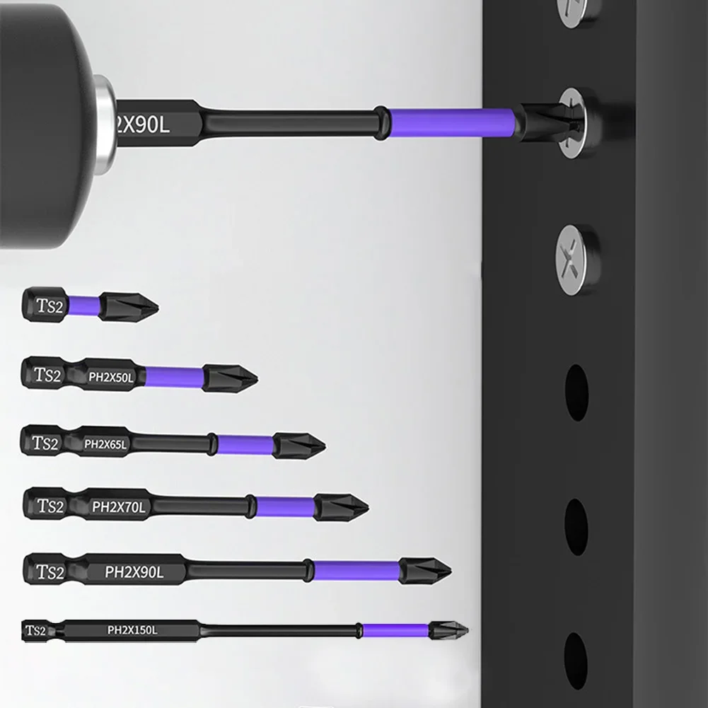 5 stücke ph2 Magnet-Scrwdriver-Bits rutsch fester Batch-Head-Cross-Bit 25/50/65/70/90/150mm für Handbohr werkzeug für Elektro bohrer
