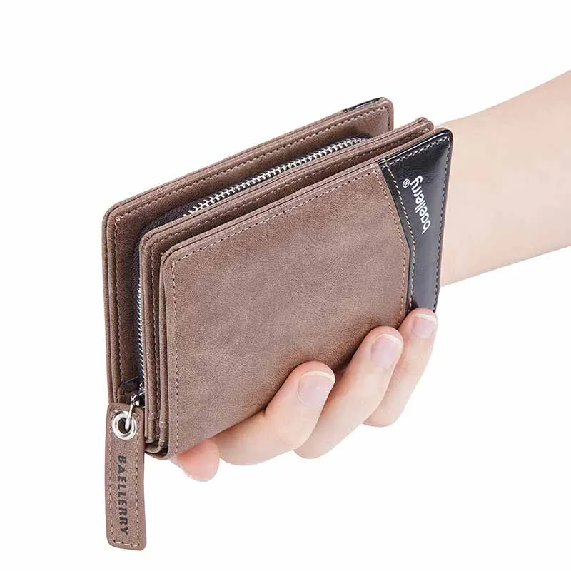 

Vintage Wallet for Men Leather Short Man Zipper Hasp Wallets Durable Coin Pouch Male Slim Photo ID Card Holders Purse Money Clip