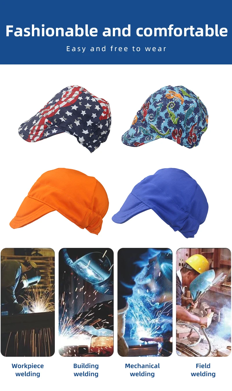 A variety of colors anti-burn flame retardant welder working cap, protective cap, head cover, protective cap