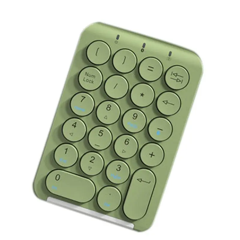 Teclado numérico inalámbrico con Bluetooth, teclas redondas, teclado numérico de 22 teclas, teclado numérico recargable-AEF7