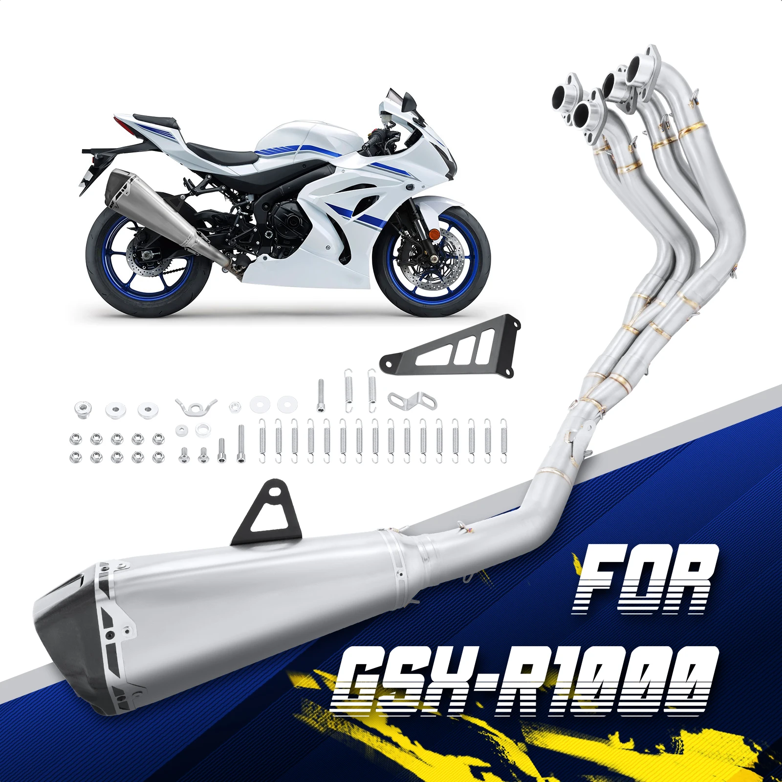 For Suzuki GSX-R1000 titanium alloy exhaust muffler 2017-2023 Full system pipe motorcycle GP with detachable suitable