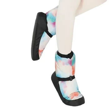 Scarpe da ballo da donna per scaldare stivaletti con cinturino Calore suola in PVC Scarpe da allenamento per pratica invernale di grandi dimensioni