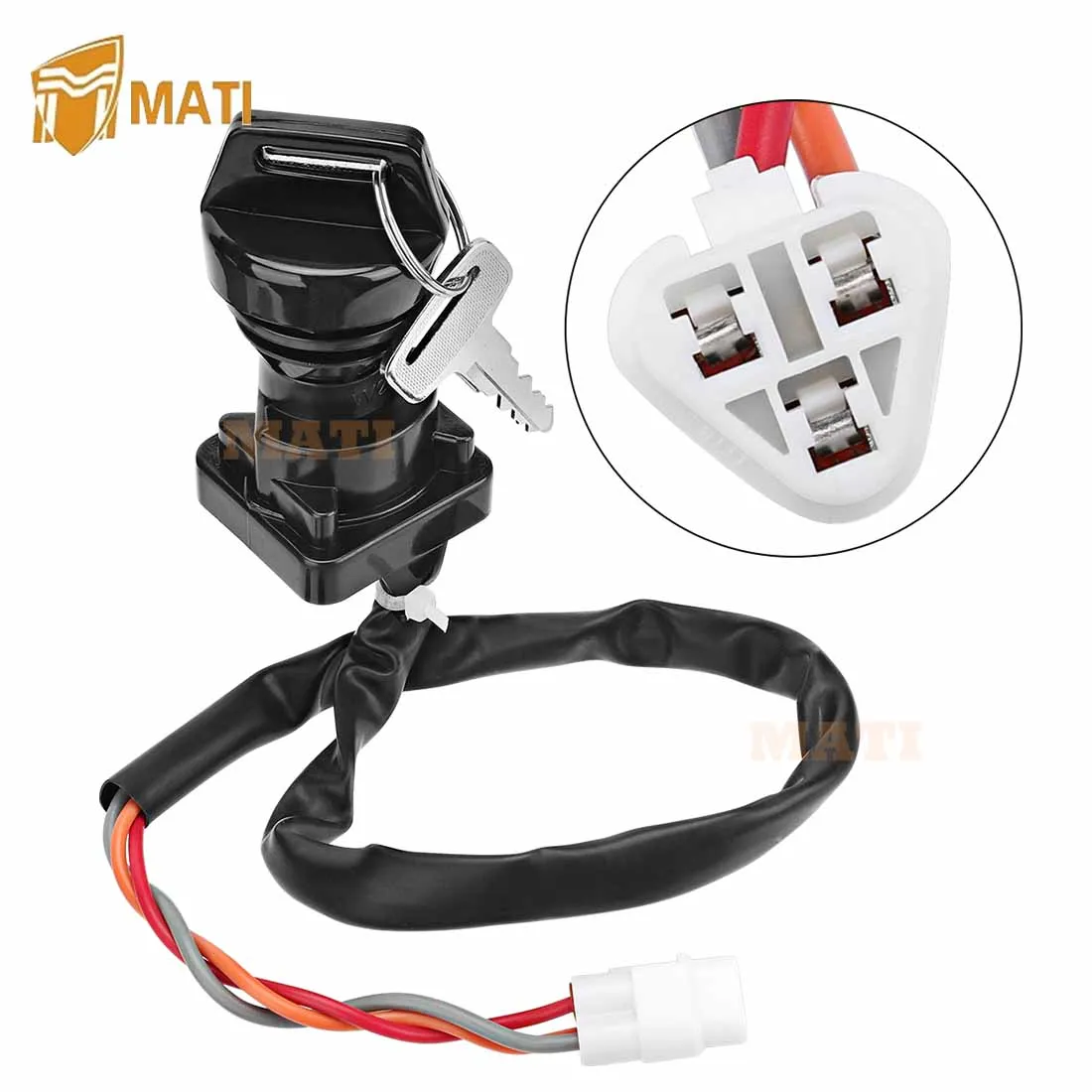 MATI Ignition Key Switch for Kawasaki KFX400 KSF400 2005 2006 27005-S012 Warranty 1 year Exact connector