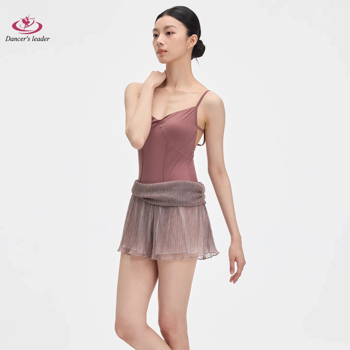 Ballet Leotard for Women Practicing Gold Thread Weaving Gymnastics Performance Adult Air Yoga Double layer Mesh Skirts and Pants