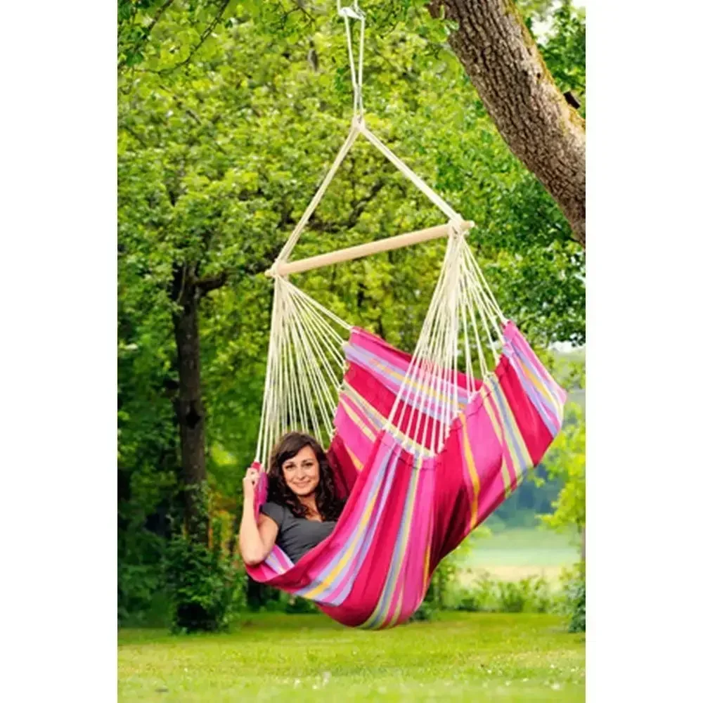 Brazilian-Inspired Cotton-Polyester Hanging Chair, Outdoor-Friendly, Supports Up to 240lbs