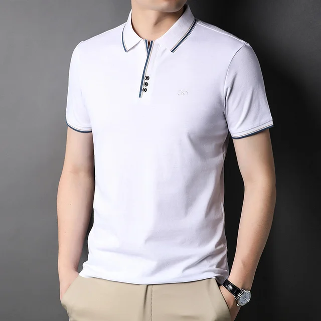 

Fabric Antimicrobial Top Grade 97% Cotton Summer Brand Designer Polo Shirt Men Short Sleeve Casual Tops Fashions Mens Clothing