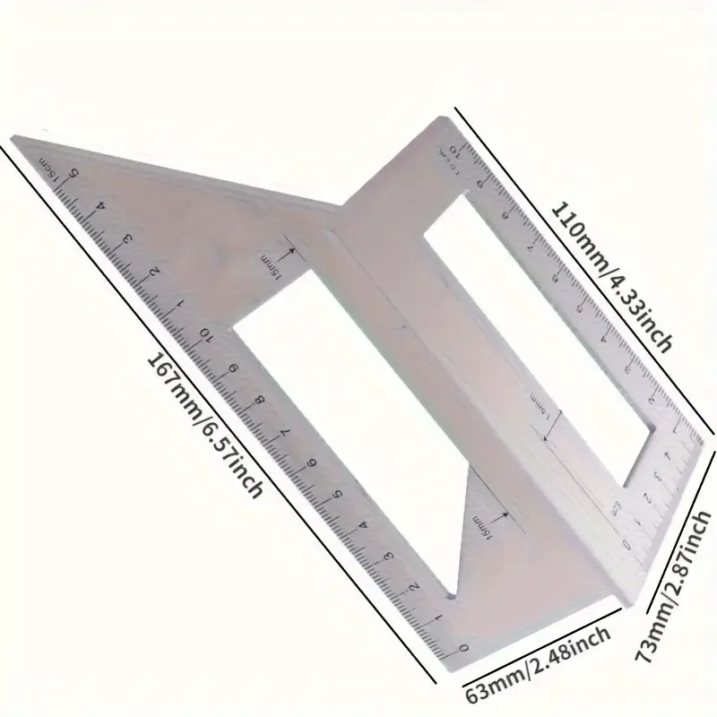 F2 1PC Woodworking Marking Ruler 45 90 Degree Angle Ruler Woodworking Marking Gauge Accurate Measure Tool Combination Ruler