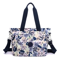 Large Capacity Women Shoulder Bags 2023 New Waterproof Nylon Travel Bags Floral Print Female Handbags Casual Ladies Tote Bags