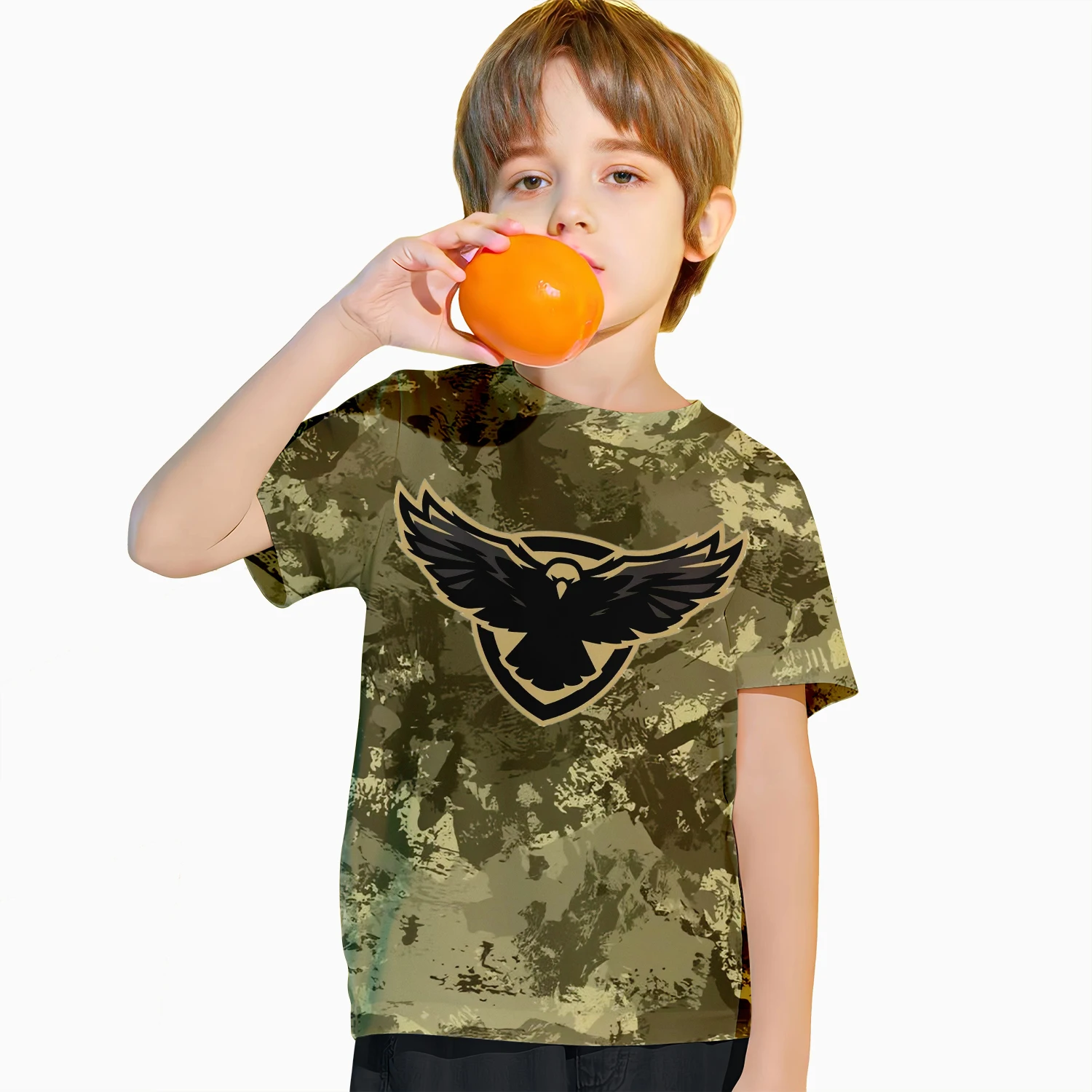 Camouflage Clothing Children\'s T-Shirt Short Sleeved Cute 3d Cartoon Print Child Toddler Baby Infant Boys And Girls Clothing