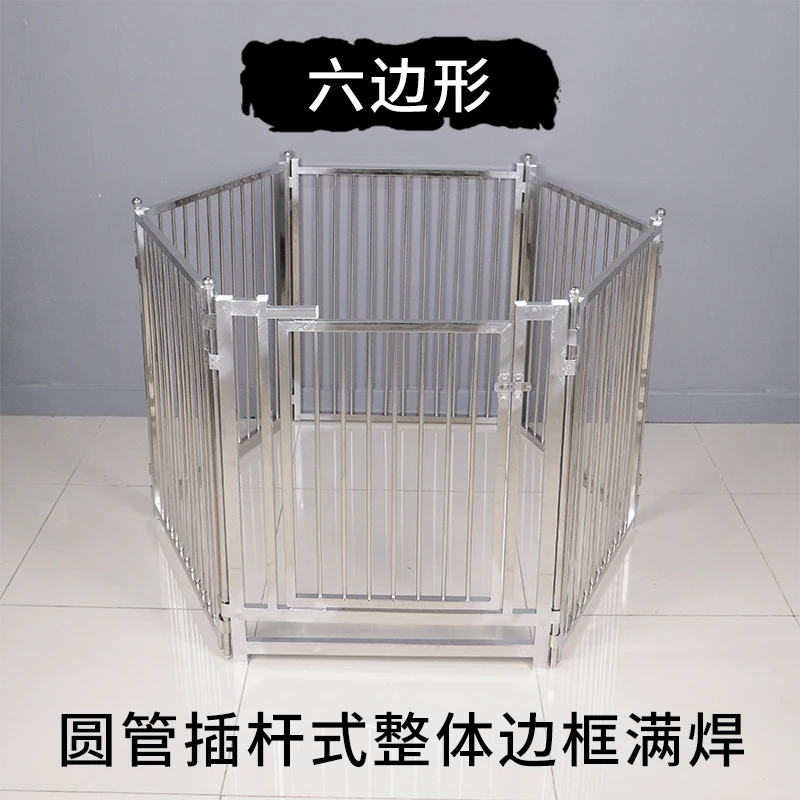 Assembled Indoor/Outdoor Stainless Steel 304 Tube Isolation Fence Pet Playpen Crate Dog Cage