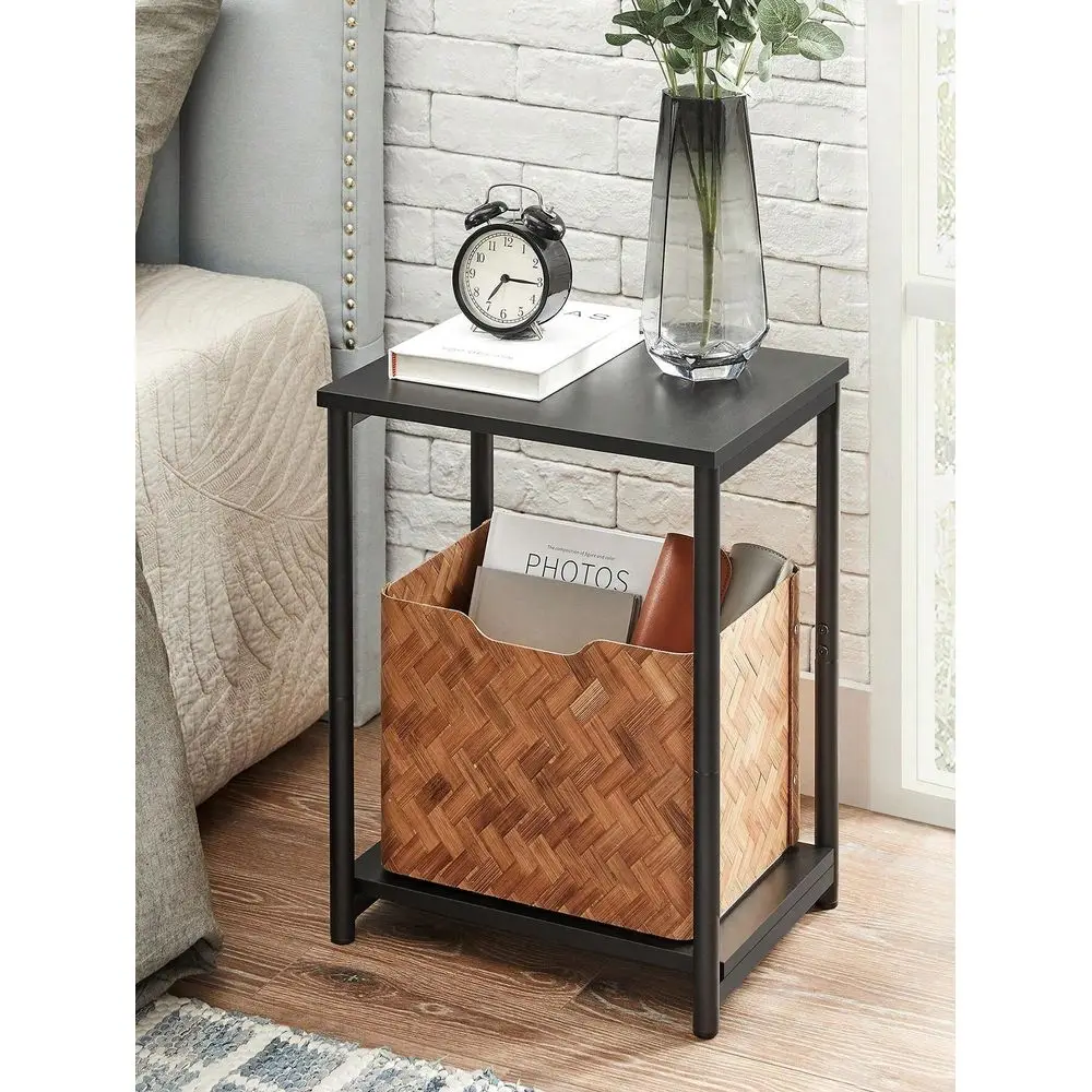 

Small End Table & Side Table, Multi-Use Nightstand for Living Room Bedroom Office Bathroom, Black ULET271B01, 5.7"x11.8"x19.7"