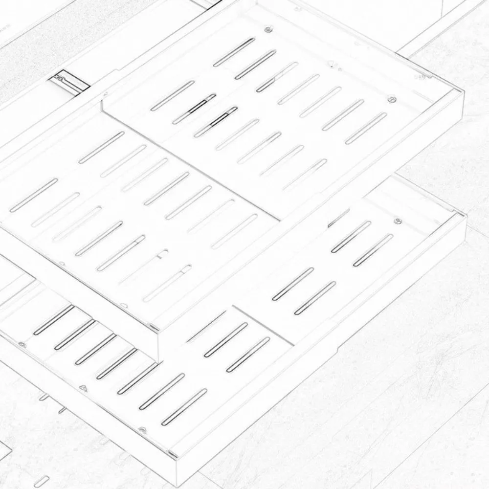 سلة خزانة متعددة الوظائف قابلة للسحب بعرض قابل للتعديل، رف سحب معدني قابل للتمديد، نوع درج غير مثقوب