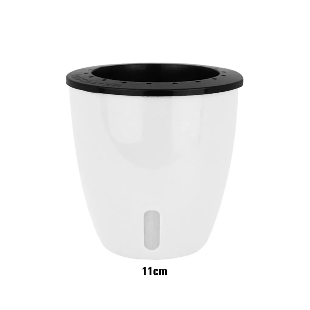 Plastic Innovative Self Watering Plant Pot Easy To Maintain Small Spaces Flowers Flower Pots white 130（13*13cm）