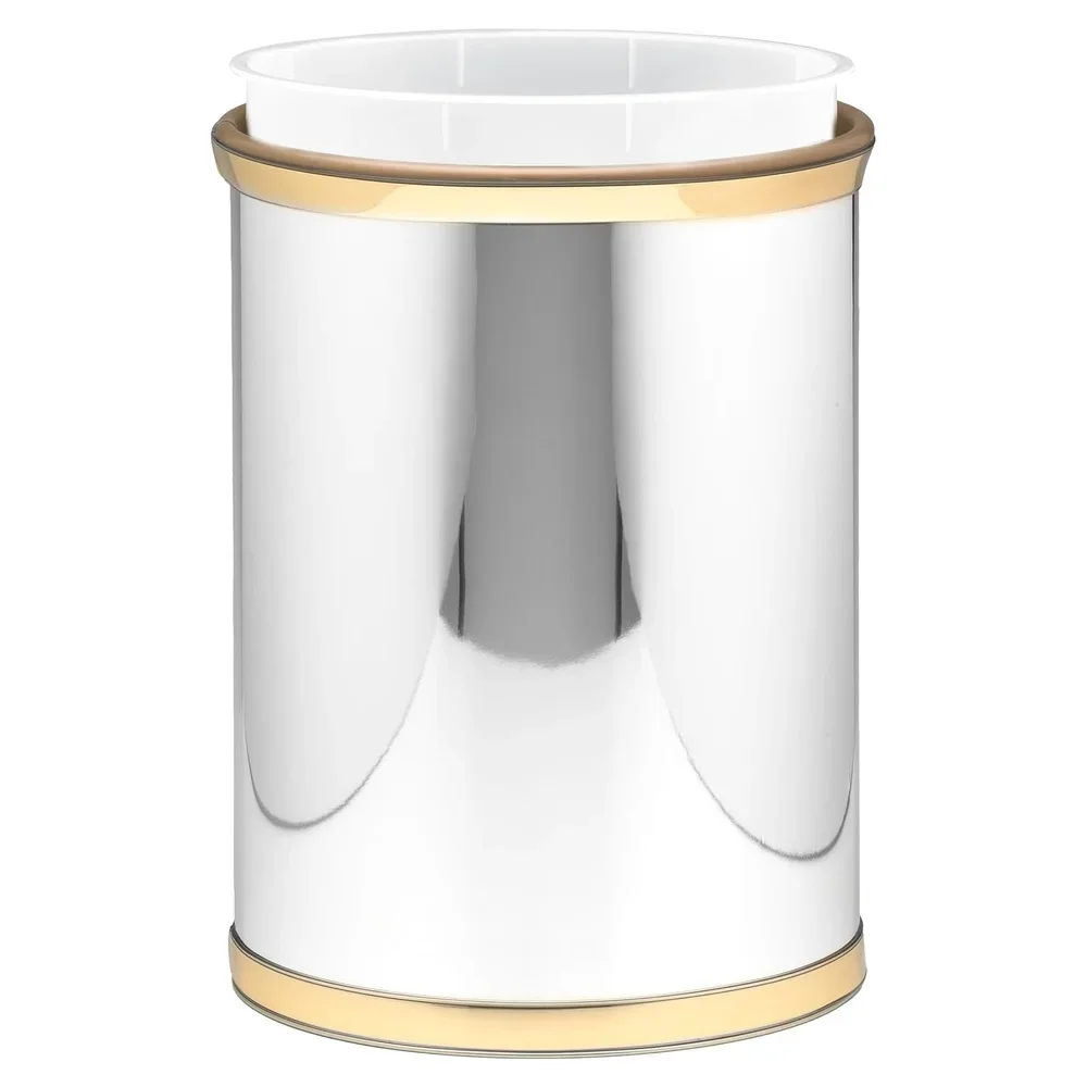 سلة مهملات مايلر مع بطانة بلاستيكية، تصميم بيضاوي أنيق للحمام وغرفة النوم والمكتب المنزلي، سهل التنظيف، سعة 13 كيو تي متينة