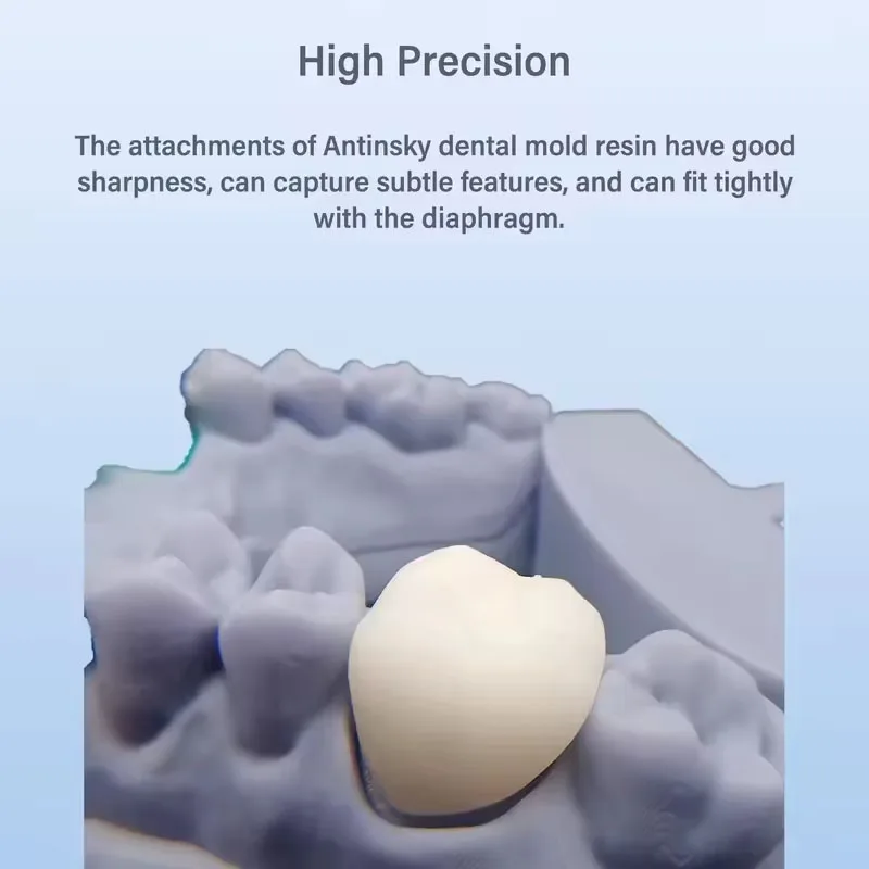 Żywica do tymczasowych modeli dentystycznych Antinsky 0.5kg do drukarek 3D HeyGears/SprintRay/3D Systems LCD DLP, precyzyjne żywice dentystyczne 3D — zdjęcie produktu 3