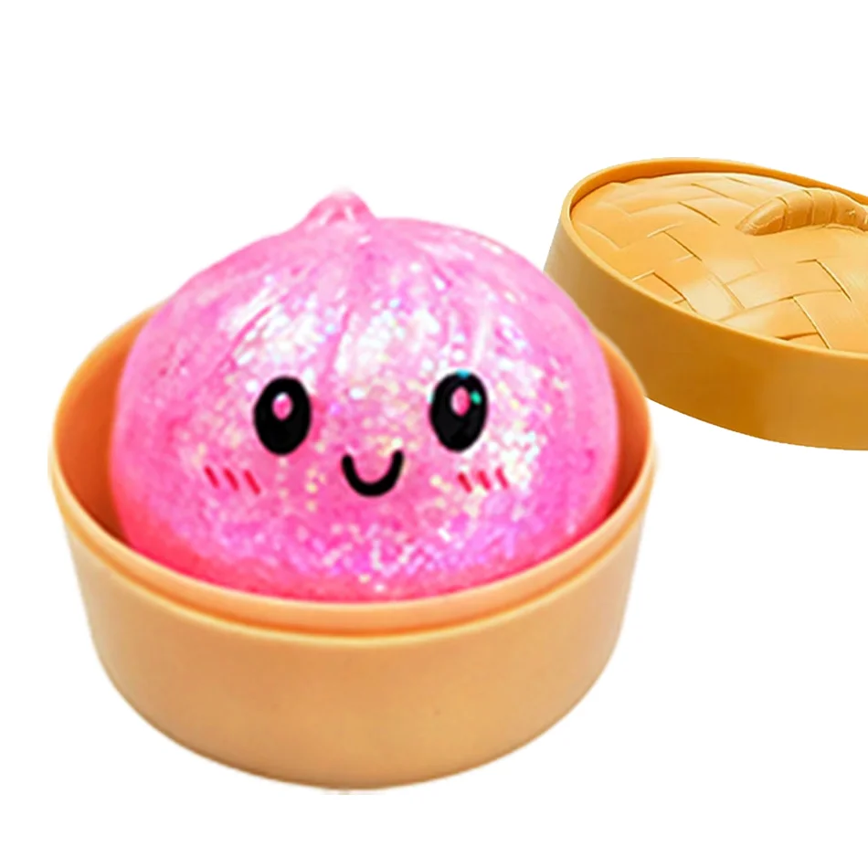 1-24 Stück Glitzer-Dumplings, Glitzer-Dumpling-Squishies mit Box, sensorisches Quetschspielzeug zur Stresslinderung