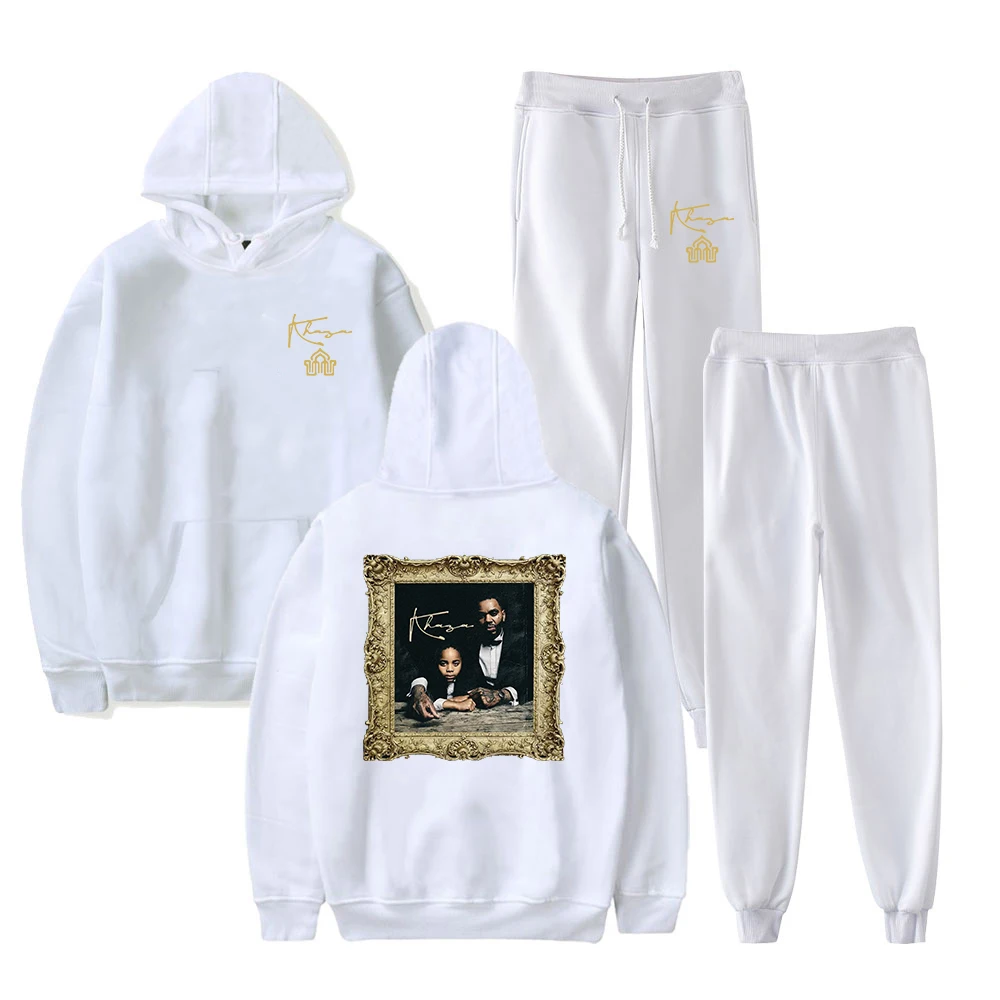 Kevin Gates Khaza Album Hoodie Jogger Pants Two Piece Set Sweatshirts+Sweatpants 2024 Tour Merch Clothes Women Men's Set