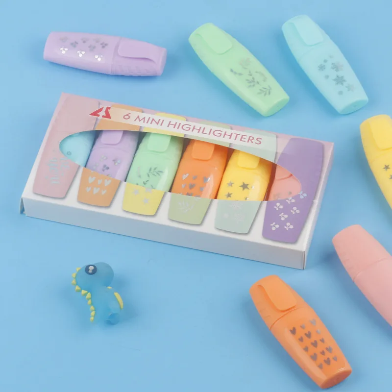 6 pcs/set,1-3-5 set Cute Candy Color Highlighter