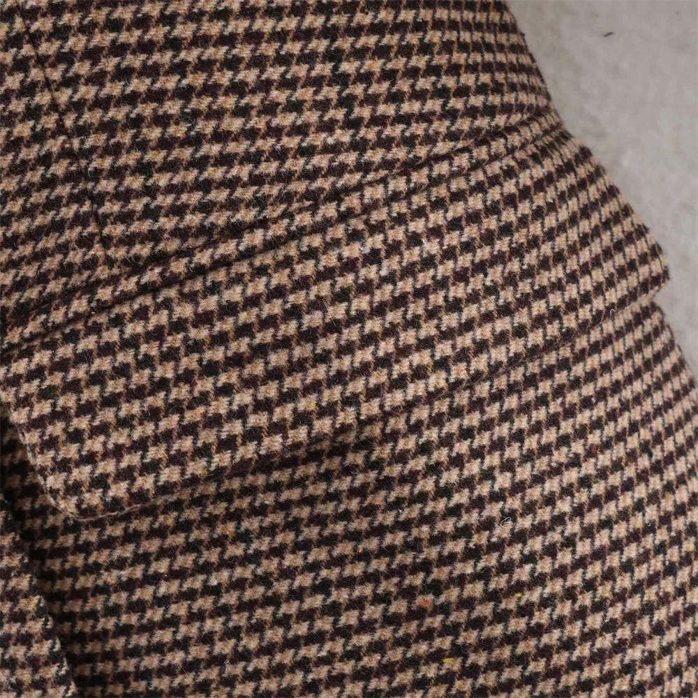 سترة بدلة نسائية شتوية جديدة بسيطة ومتعددة الاستخدامات بشبكة ألف طائر متوسطة الطول #5