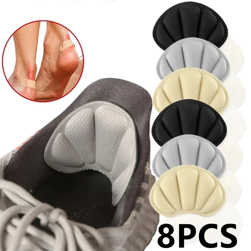 4Pairs Heel Pads Shoe Size Reducer Cushions Anti-Pain Heel Grips for Sneakers Loose Shoes Blisters Prevention Comfort Inserts