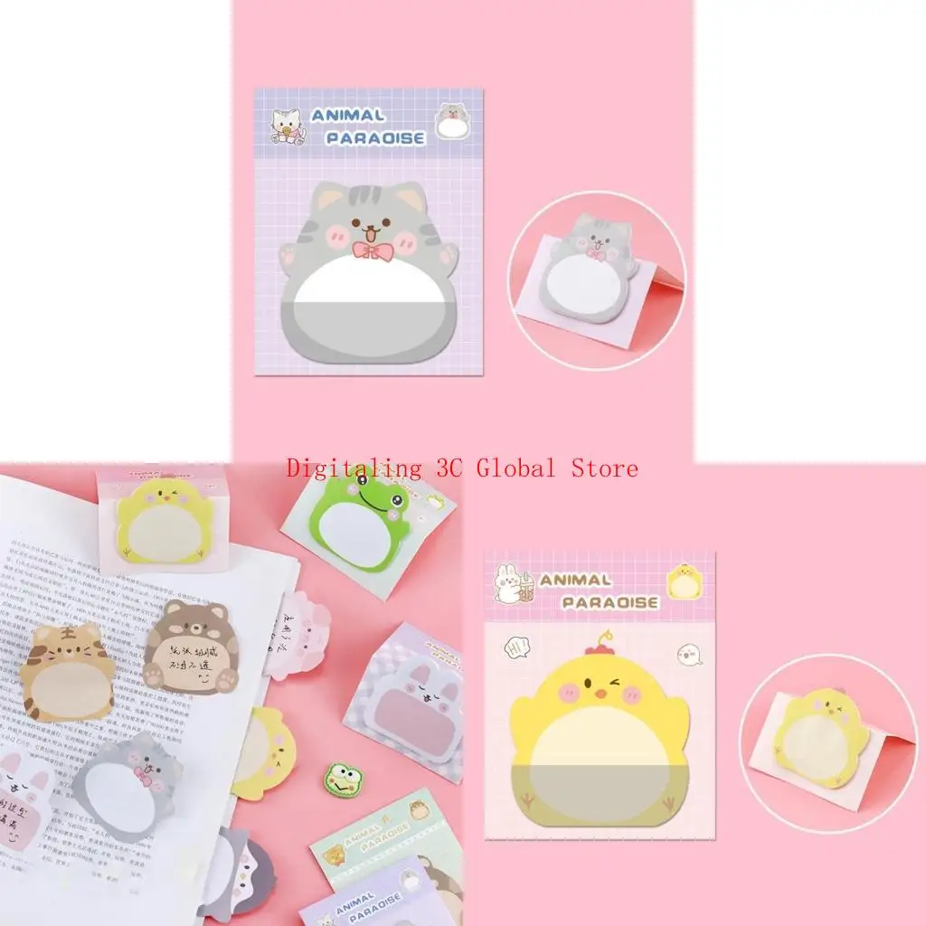  Cartoon Animal Notes Pad 160Sheets Adheive Note Paper Small Notepads Memo Pad