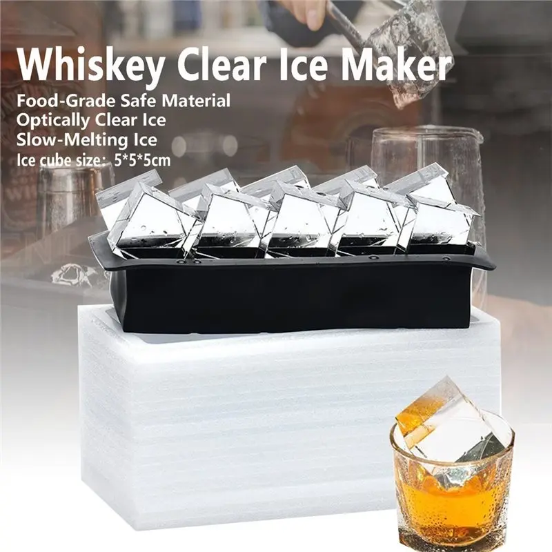 ALIM-Ice Tray Whiskey-Shaped Plastic Silicone Square 1Pc Easy To Remove, Modern-Style Mold, Whiskey Ice Mold