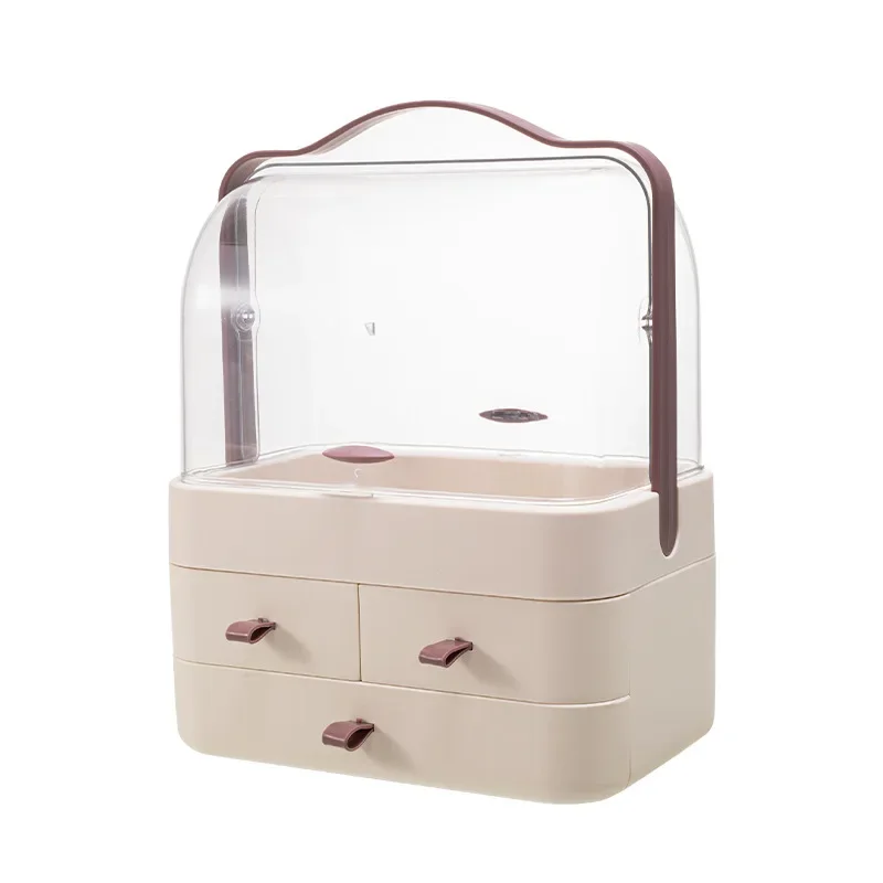 Cosmetics Storage Box Desktop Dustproof Large Capacity Skincare Lipstick Rack Organizer