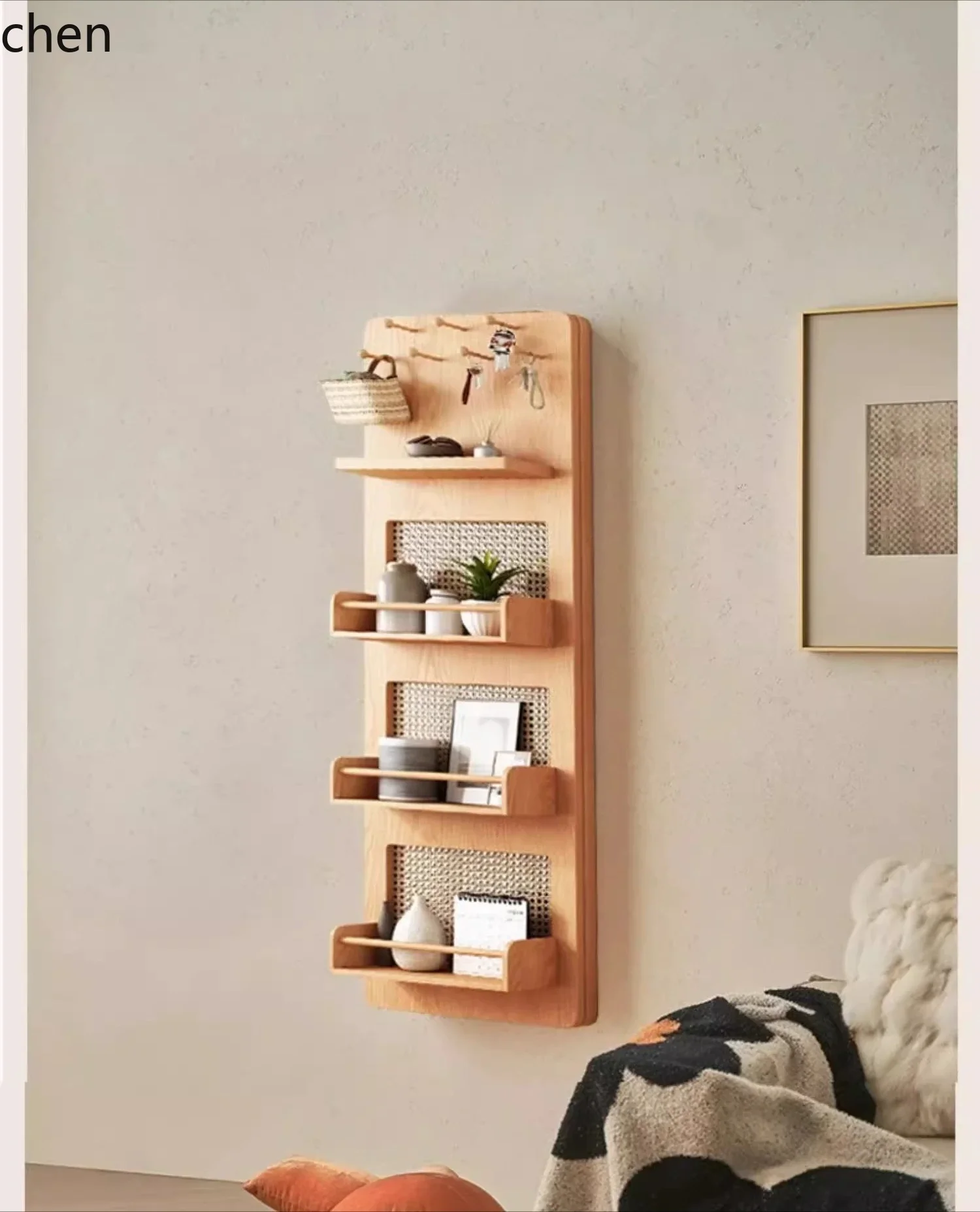 DSA Modern Minimalist Solid Wood Full-Length Mirror Home Bedroom Hidden Sliding Storage Makeup Mirror