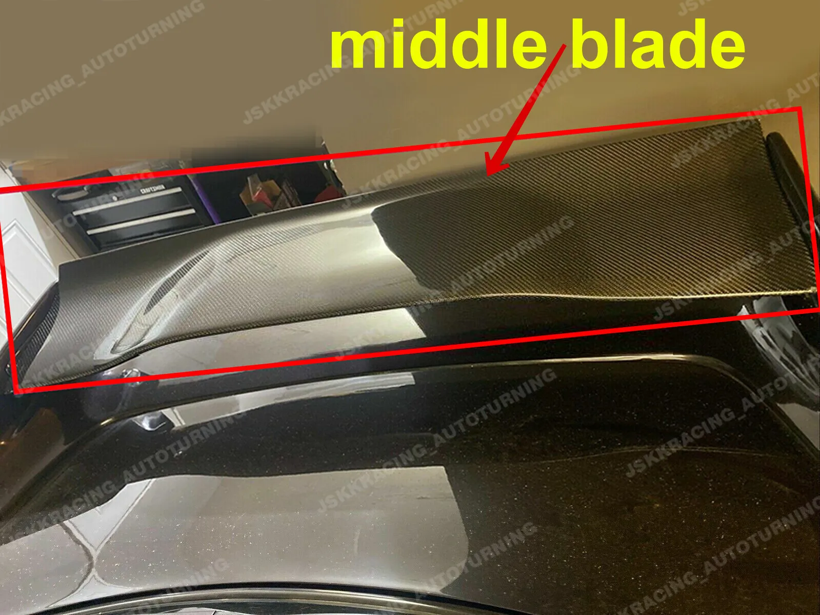 For Nissan Skyline GTR R33 Carbon Fiber Rear Spoiler Wing Middle Blade bodykits view 2