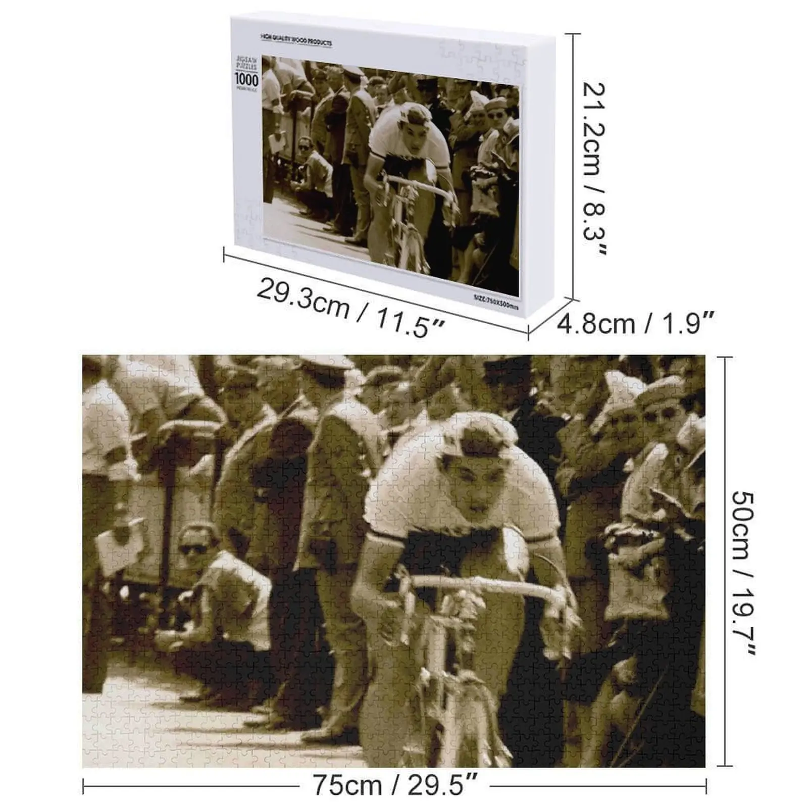 GIRO d ITALIA: Vintage 1968 Eddie Merckx Victory Print Jigsaw Puzzle Custom Gift Custom Wooden Gift Puzzle