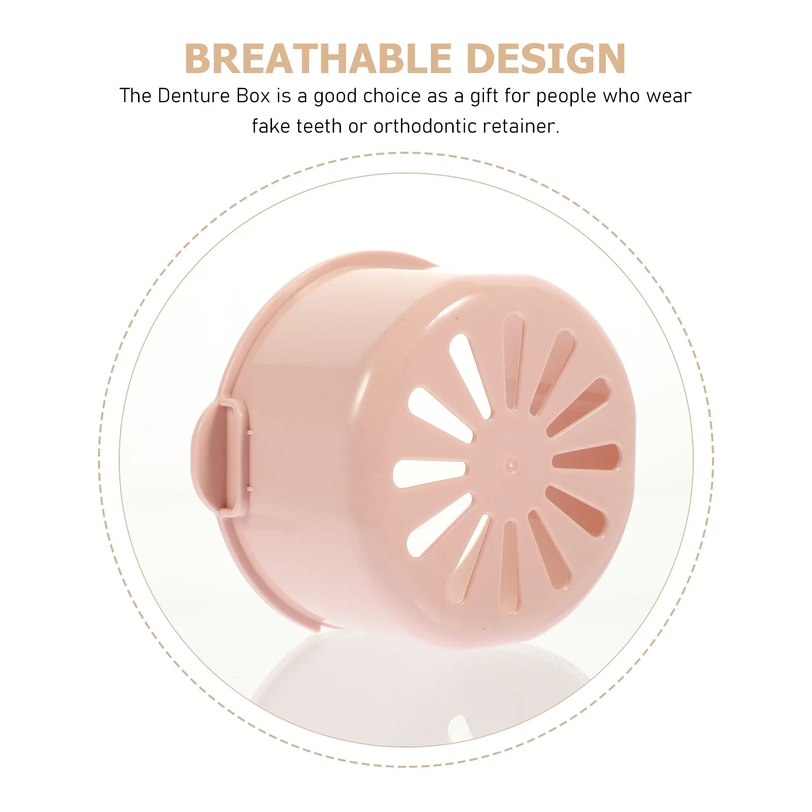 

Portable Brace Case Denture Storage Box Small Orthodontic Retainer Holder Travel False Teeth Container Compact Breathable Design