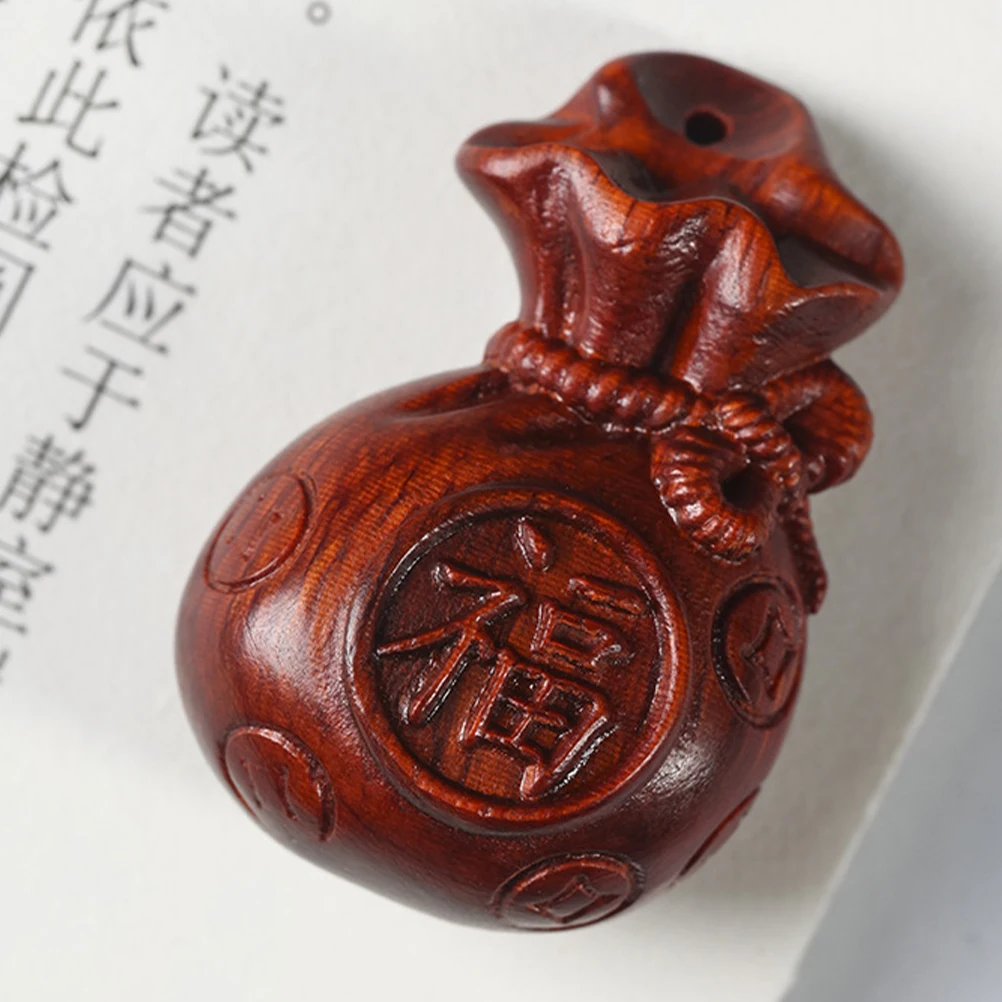 

1PCS Wooden Money Bag nament Retro Accessories Small Adornment Creative Phone Charms Strap Keyring Hanging Decor Wood Craft