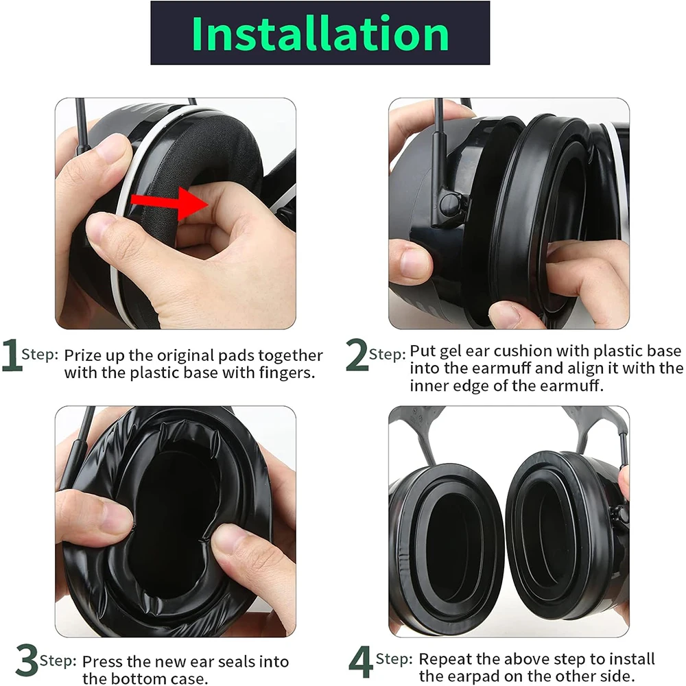 Tactical Headset Earmuffs Gel Ear Pad for 3M Peltor Self-Adhesive & Cooling Replacement Ear Cushions Noise Reducing,Comfortable - view 4
