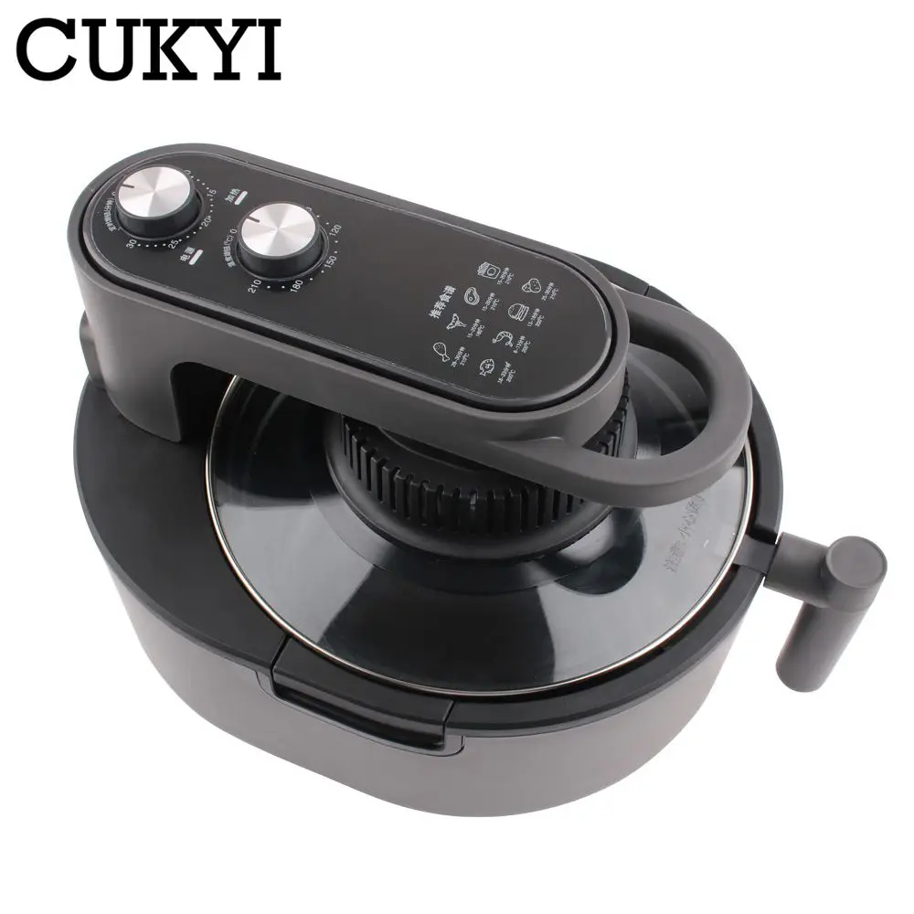 CUKYI 6L Household Fryer Intelligent French Fries Machine Electric Baking Oven Food Cooking Pot Oil Free Kitchen BBQ Tool 220V