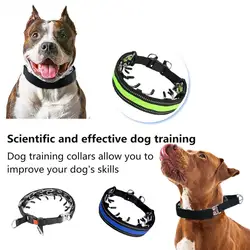 No Pull Nylon Cover Dog Prong Collar Dog Training Pinch Collar with Comfort Tip and Quick Release Buckle for All Sizes Dogs Pets