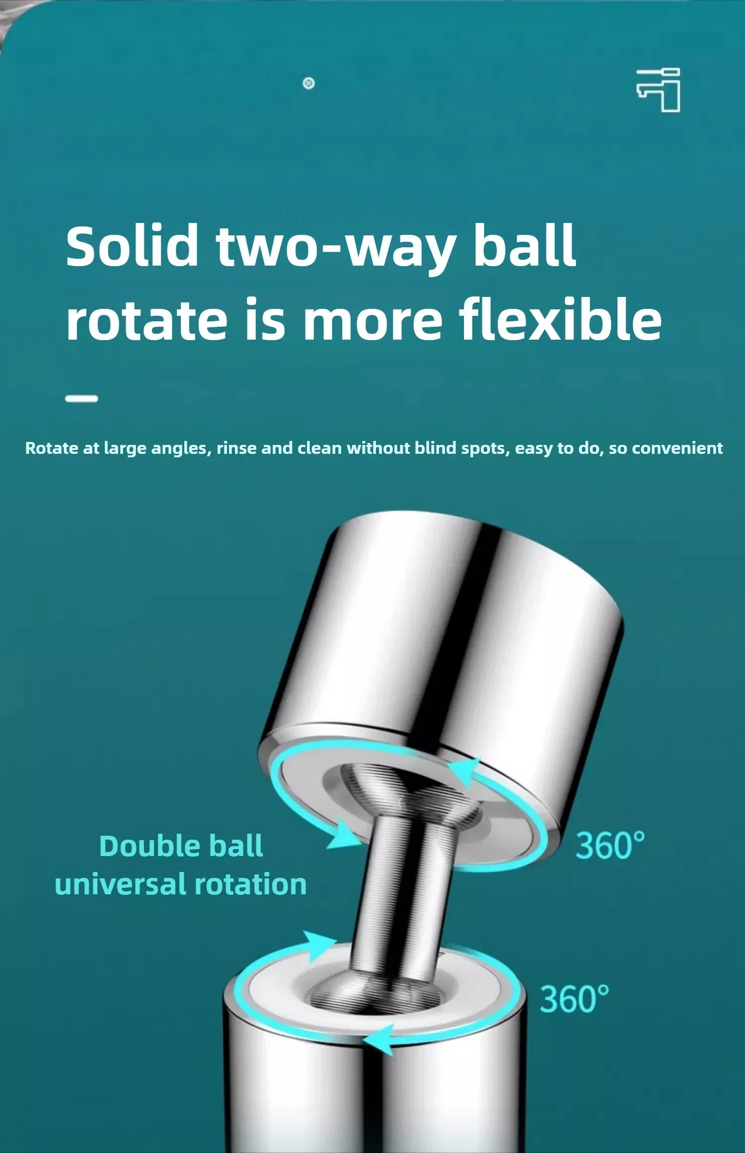 Universal 360° ° Drehen Küche Wasserhahn Extender Belüfter Kunststoff Spritzfilter Küche Waschbecken Wasserhahn Bubbler Düse Belüfter – Detail 8