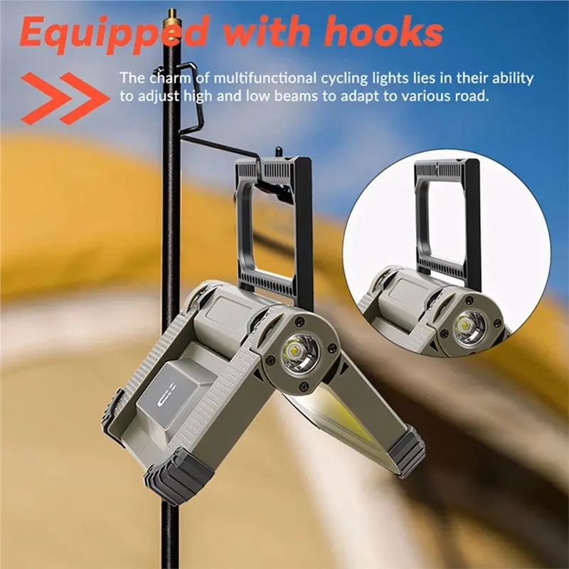 Portable Folding Tent Light Solar Camping Light Outdoor Type-C Charging Hanging Work Light Magnetic Design