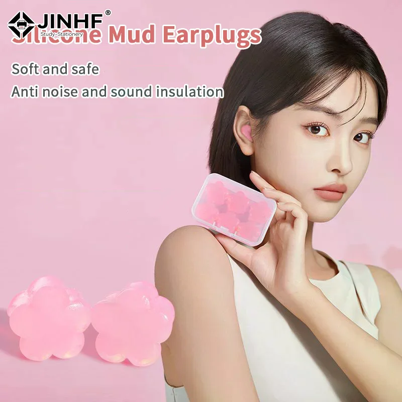 4/6Pcs Soft Silicone Earplugs Wax Ear Plugs Reusable Noise Cancelling Gel Ear Plugs Waterproof Earbuds For Sleeping Swimming