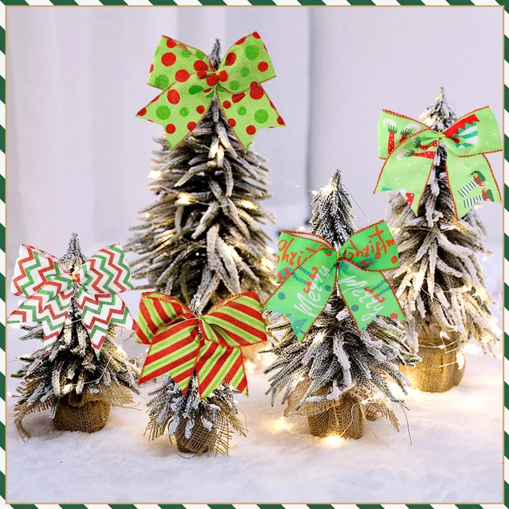 

12PCS Sparkling Christmas Bows for Holiday Party Decorations For Trees Gifts and DIY Crafting 135cm Width 13cm Height