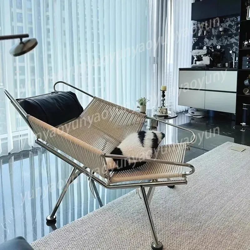 Rope-woven Medieval Flag Rope Chair Italian Minimalism The Designer's Art Statement