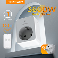 TESSAN Radio Socket with Remote Control Socket Range 30.5M 3600W Wireless Charging Socket Switchable with Magnetic Programmable