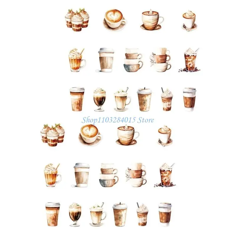 

R6FF 30 листов клейкая наклейка декоративная наклейка наклейка с изображением девушки кофе