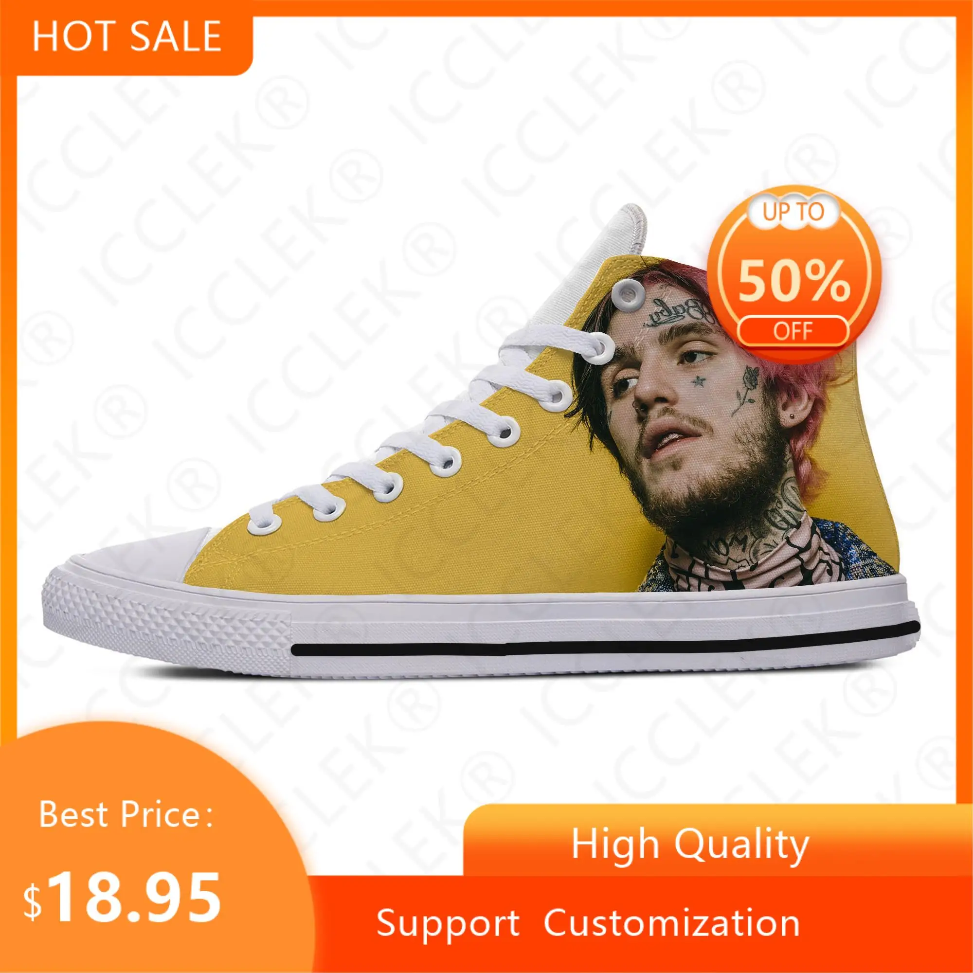 New Rapper Lil Peep Leisure Shoes Rap Hiphop LilPeep Mens Womens Lightweight Comfortable Canvas Shoes Breathable Board Shoe