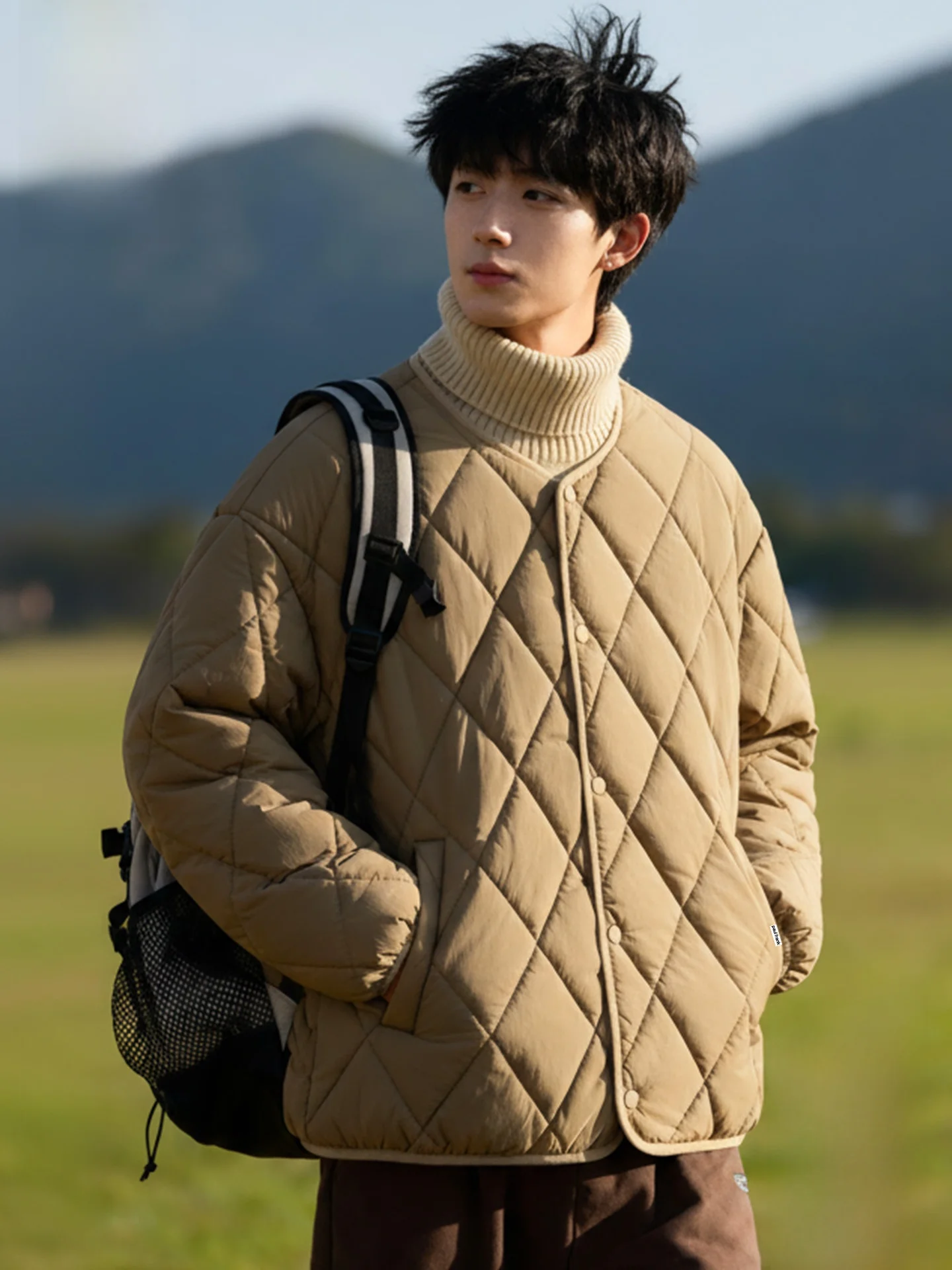 

Мужская легкая куртка Monkey Retro: осенне-зимнее теплое хлопковое пальто без воротника, приталенный крой, нейлоновое волокно, универсальный размер