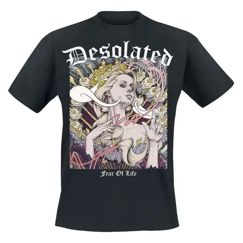 

Fear of Life Graphic Printing Summer Luxury Brand Cotton Men's and Women's T-Shirts Short Sleeves Street Fashion Trend Clothing