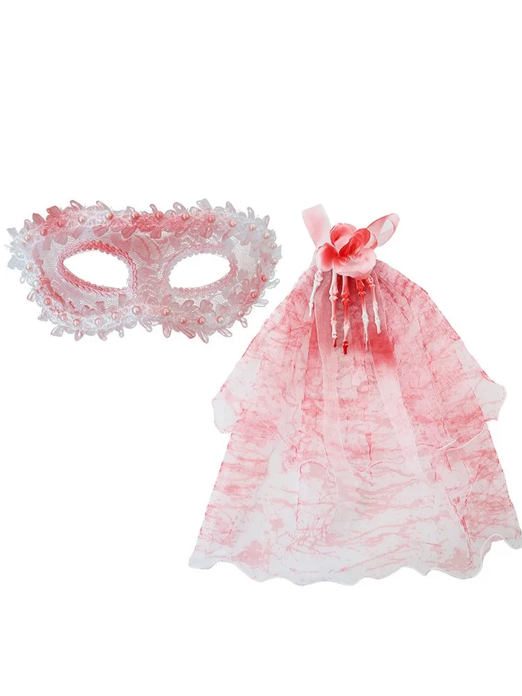 

Halloween Cosplay Mask Dia De Los Muertos Mexican Day Of The Dead Spooky Veil Calavera Mask Gauze Elegant Photo Prop Party Mask